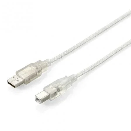 EQUIP Cable USB 2.0 Tipo A a Tipo B 1m 128653 Transparente